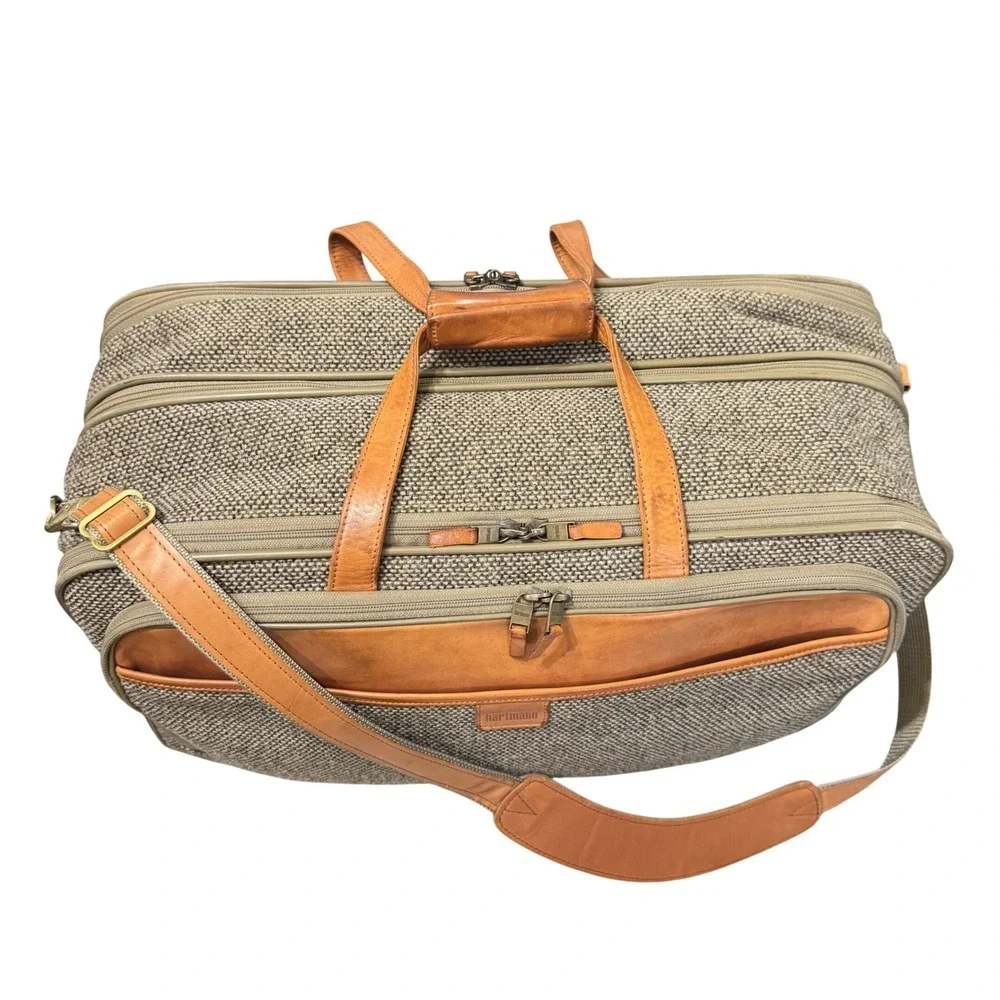 Hartmann Tweed Travel Bag Unisex OS‎ Tan Brown Vintage Belting Leather Carryon